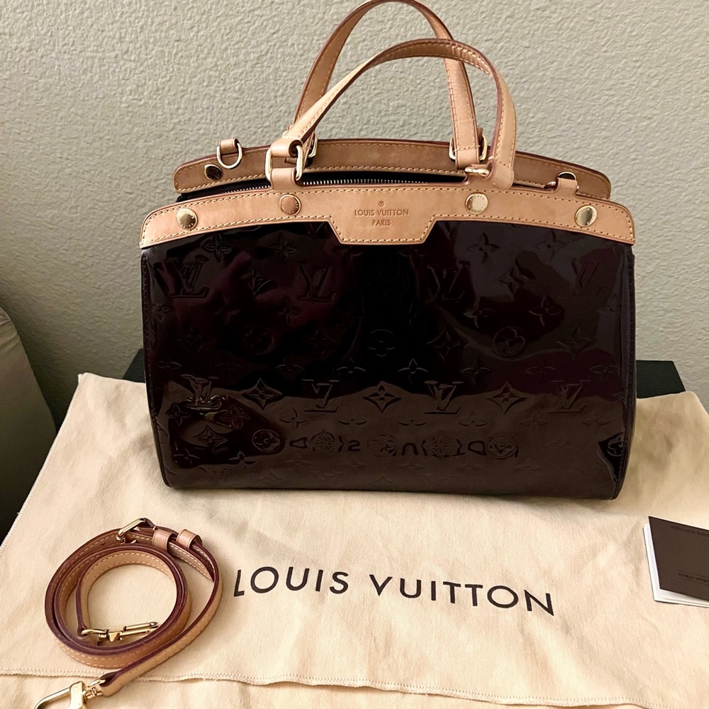 Louis Vuitton Amarante Monogram Vernis Leather Brea mm (Authentic Pre-Owned)